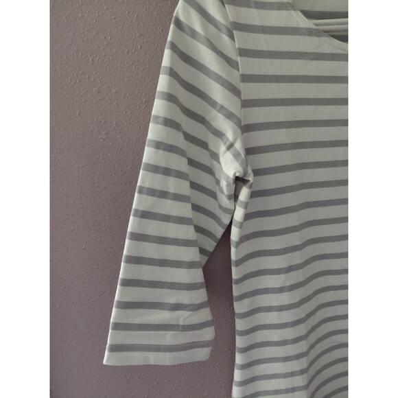 Saint James Stripe Boat Neckline 3/4 sleeve T-shirt Top Polyamide Size 4US - Picture 2 of 8